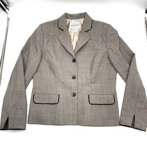 Vintage Pendleton Savvy Stretch Wool Brown Single Breasted Blazer Women's Size 6